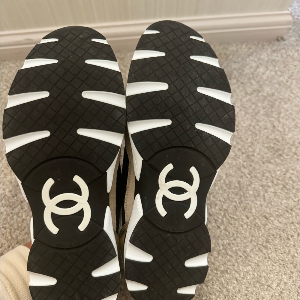 CHANEL Black and Cream Athletic Shoes - Picture 4 of 7